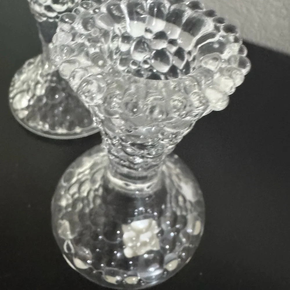 PartyLite Gray Crystal Candle Holders Elegant Accents